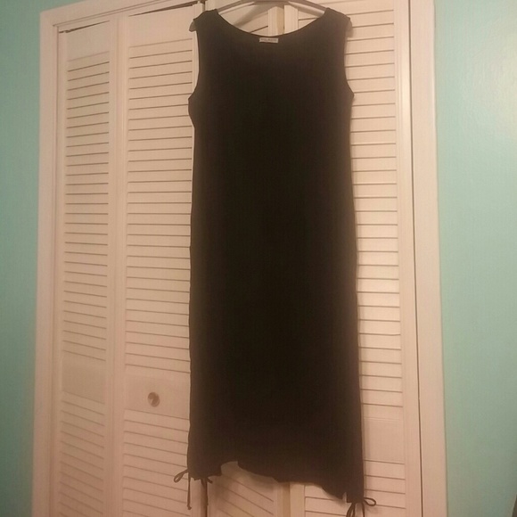 Black linen dress