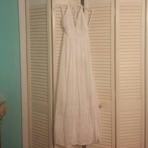 White cotton halter dress