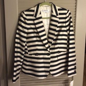 Nine West blazer black and white stripes NWT