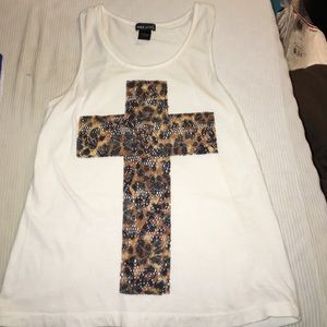 Cheetah print cross tank top