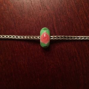 Authentic Trollbeads Rose Glass Bead