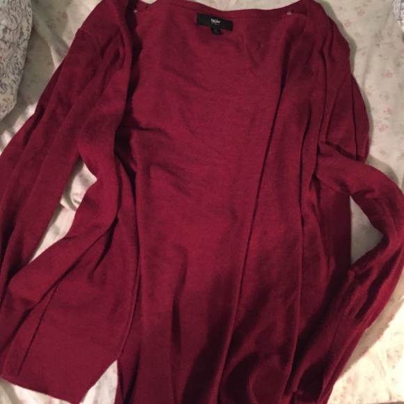 Red cardigan