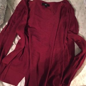 Red cardigan