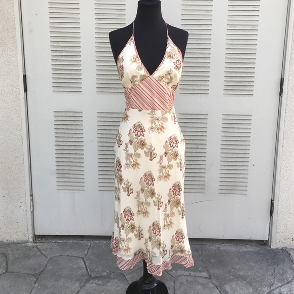 BCBG Floral Halter Midi Dress