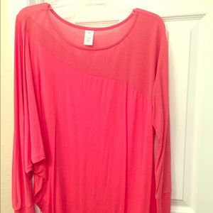 NWOT Asymmetric Livi tunic hot pink