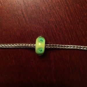 Authentic Trollbeads Green Glass Bead