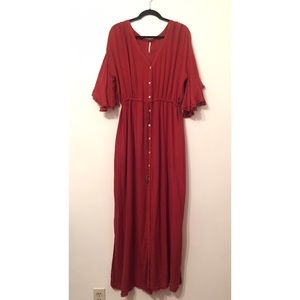 Free People Boho Burnt Red Maxi with pockets!!!