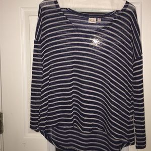 Blue & White high low shirt.