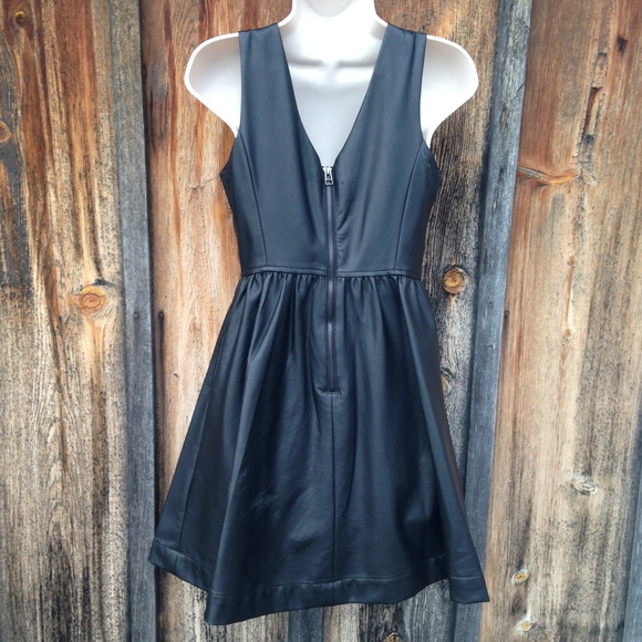 NWT Black Faux Leather Skater Dress Size S - Picture 3 of 4