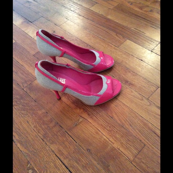 Moschino pink and tan heels size 36.5