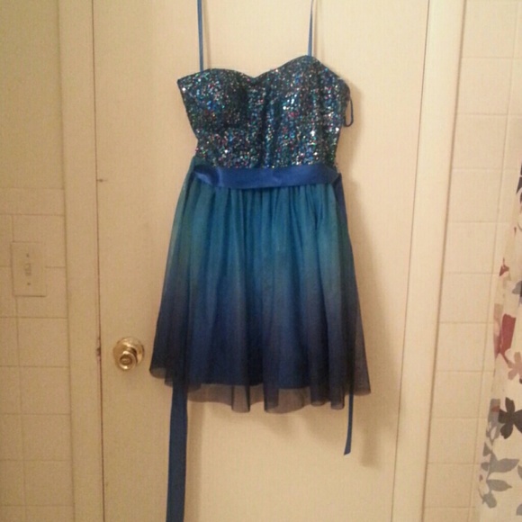 A blue dress