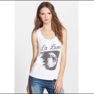 Malibu Native "La Lune" white tank top