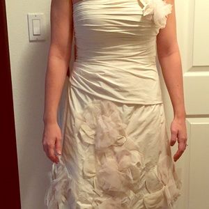 BCBG Off-white strapless dress