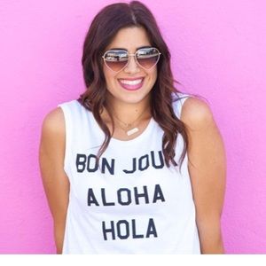 Malibu Native "bonjour" graphic tee