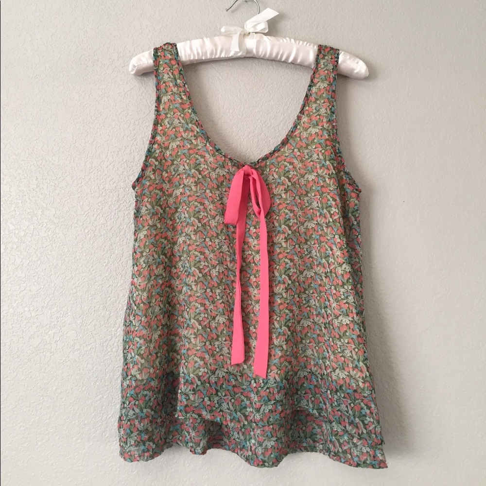 Floral and Bow Tank Top