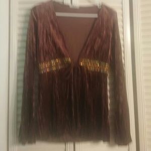 Brown velour/velvet top