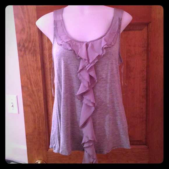 Kenar gray ruffle tank top