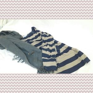 Delia's Navy And Beige Striped Shirt