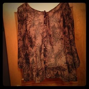 Darling design gold pearl button blouse