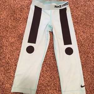 Baby blue Nike pro capris