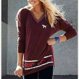 vs pink bling v neck