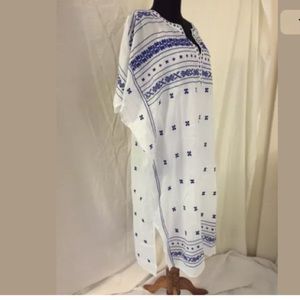 New Lucky Brand Embroidered Kaftan Tunic Dress M/L