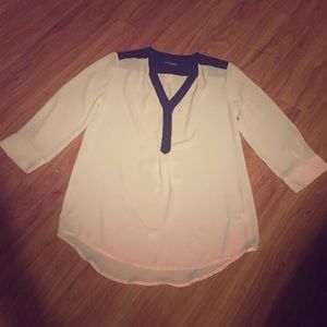 Ivory and black blouse