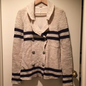 Free People stripe sweater coat in size XS