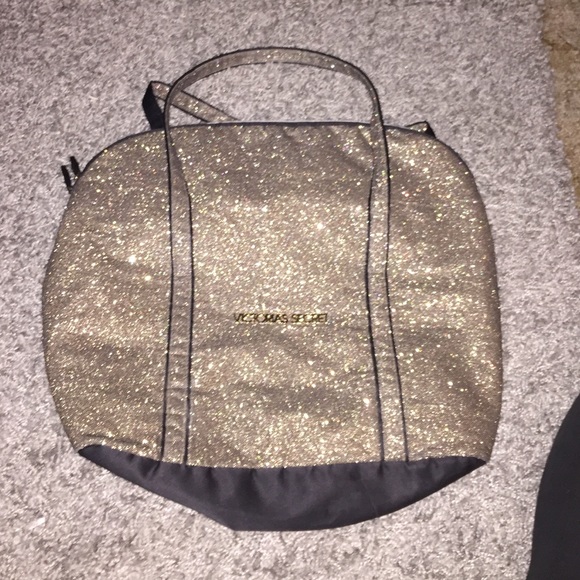 Victoria Secret bag gold glitter