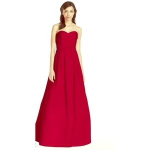 David's Bridal: Strapless Satin Pleated Bodice