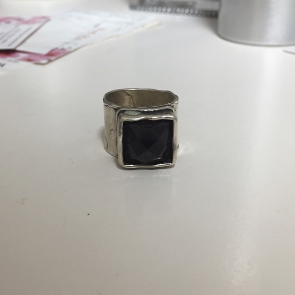 Black stone sterling silver silpada ring