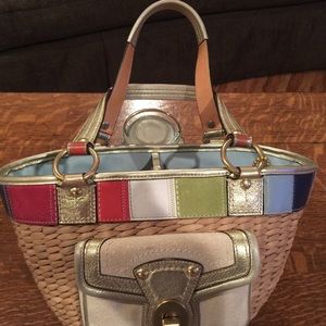 Coach Legacy Striped Basket Purse