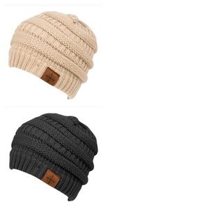 Khaki and Dark Gray Beanie Bundle