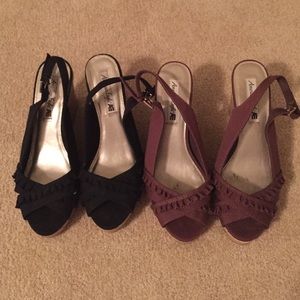 TWO pairs of American Eagle wedges