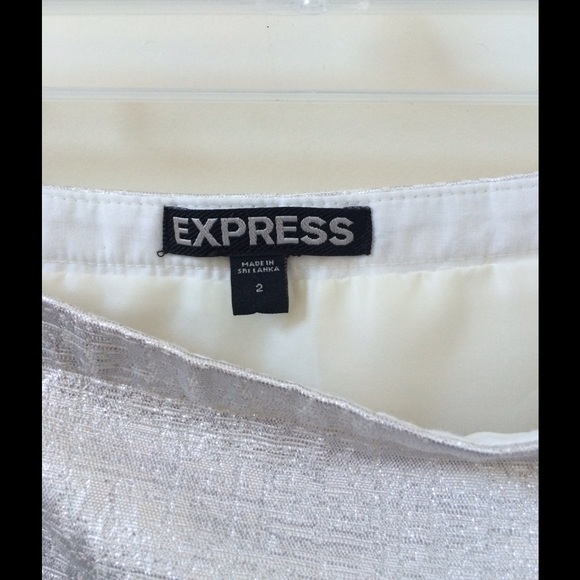 Express Metallic White Skirt - Picture 4 of 4