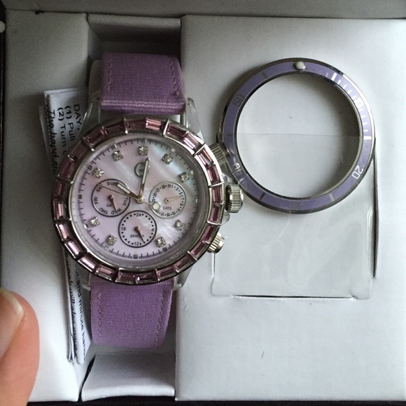 Purple watch interchangeable face