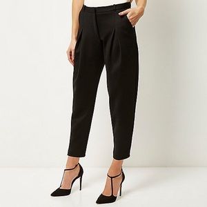 River Island Black Textured Peg Pants