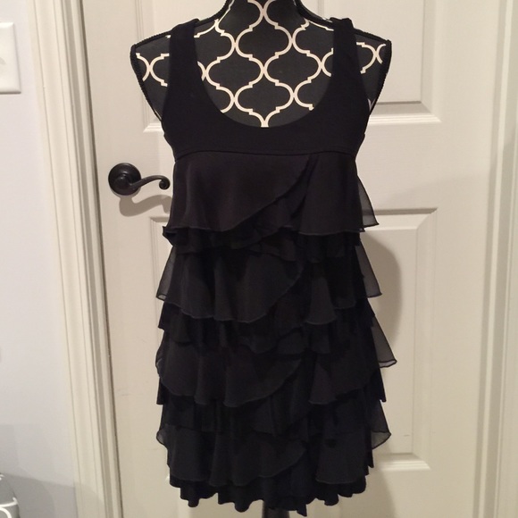 Black ruffled dress