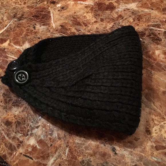 NEW KNITTED RHINESTONE HEADBAND BUTTON ADJUSTABLE - Picture 2 of 4