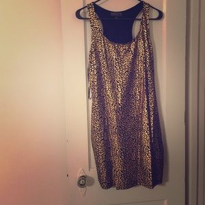 Metallic leopard print dress