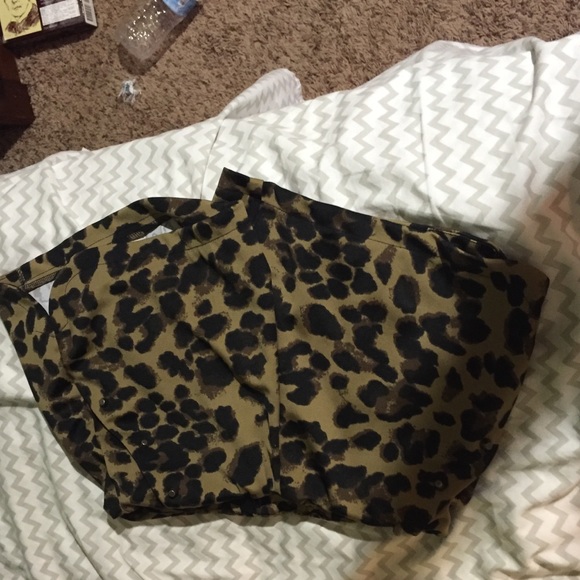 High waisted cheetah print shorts