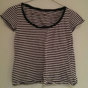 navy and white striped t-shirt