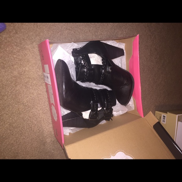 Black zip up booties
