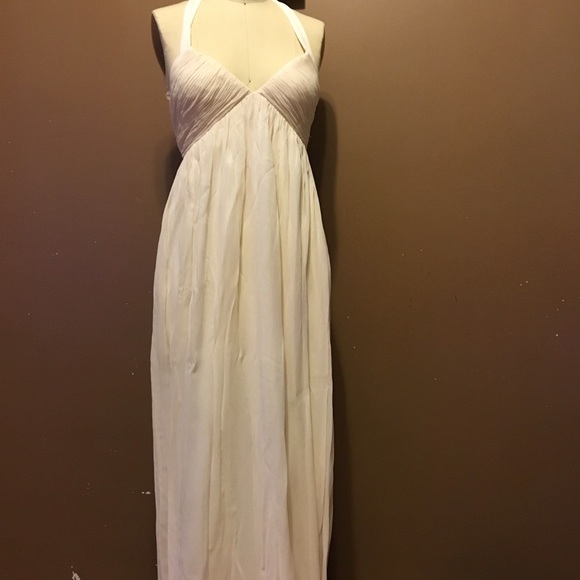 Alice & Olivia Long White Halter Dress
