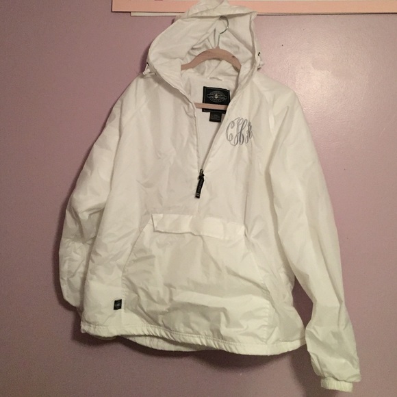 White half lip rain jacket