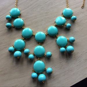 Turquoise Bubble Statement Necklace w/ Gold Chain