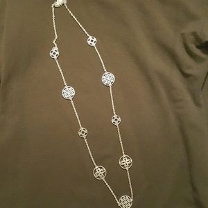 Silver long necklace