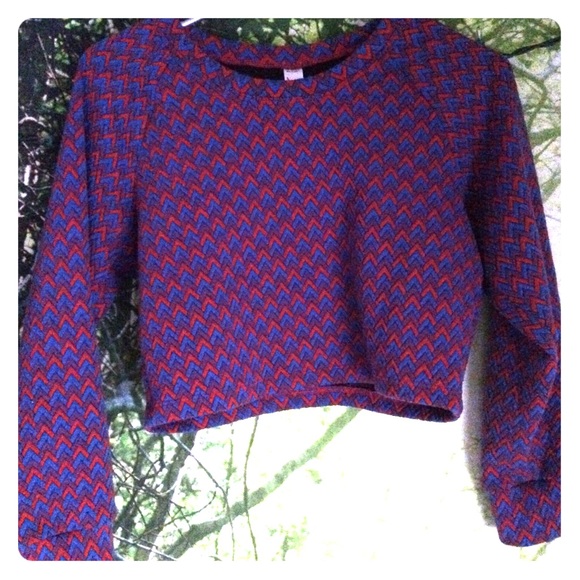 American Apparel jacquard sweater cropped