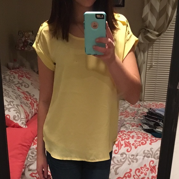 Yellow chiffon blouse