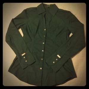 Express green long sleeve dress shirt